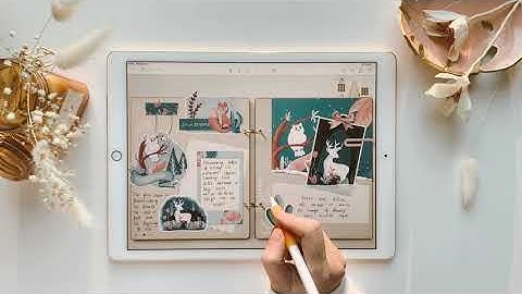 Digital journal with me | Scrapbook journal + Magic forest sticker set in Noteshelf app