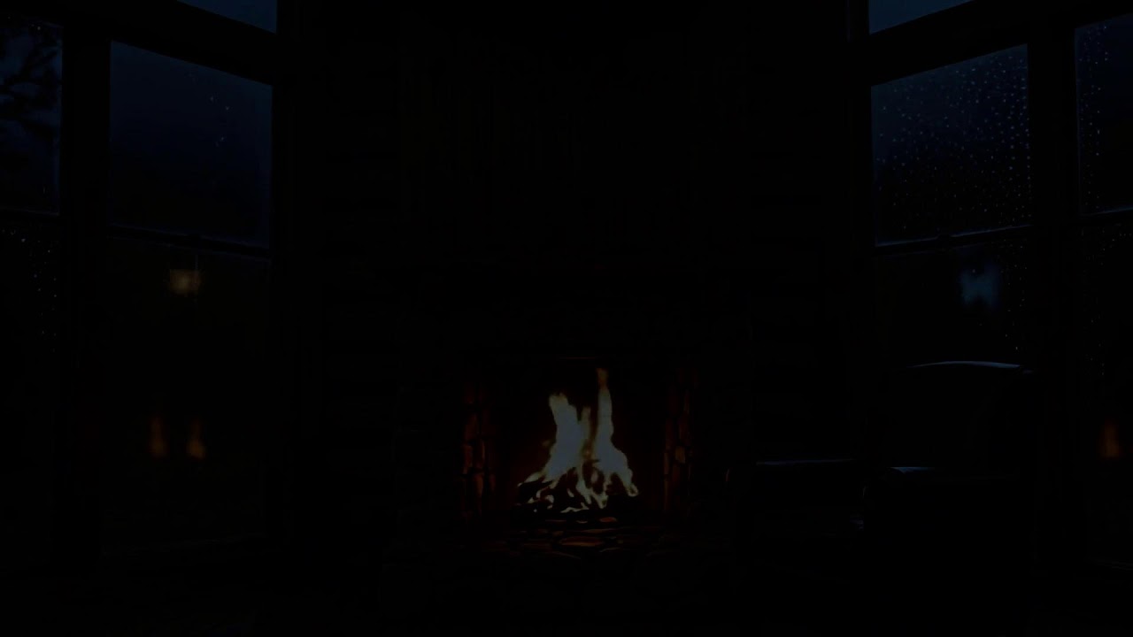 Heavy Rainfall Sounds with Soft Fireplace Ambience for Deep Sleep