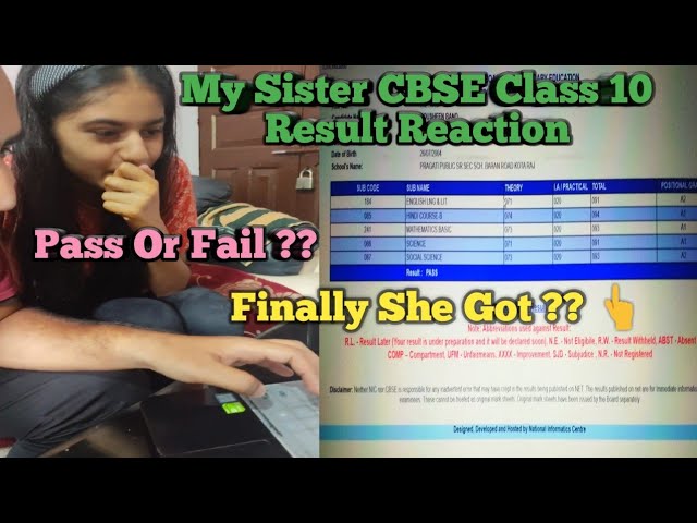 My Sister CBSE Class 10 Result Reaction #Shorts || 🔥Result Reaction || Finally She Got A ?? __% class=