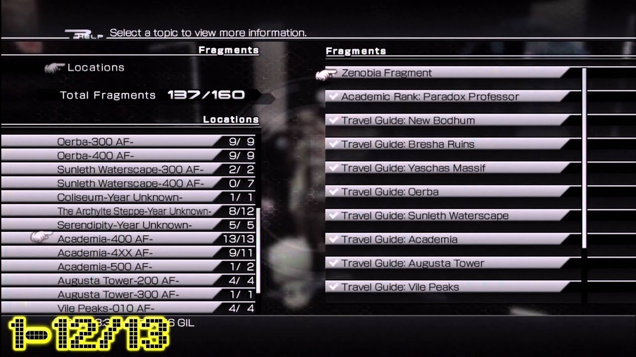 Final Fantasy XIII-2: Fragment Locations - Academia (400 AF) - HTG