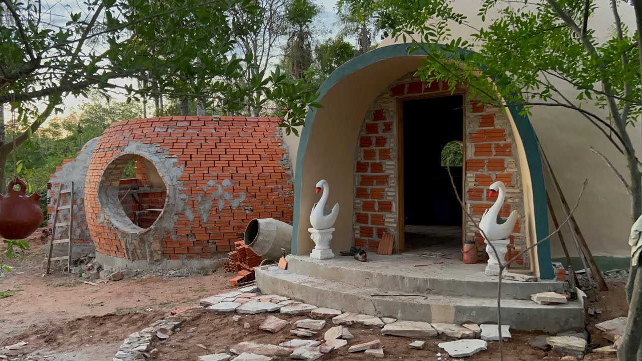 021 Building a Dome HOUSE Front Patio, some rendering, a little issue, my girlfriend leaves :(