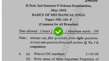 2018 Mdu BTech  2nd Sem Basic of Mechanical Engineering Question Paper #MduQuestionPaper