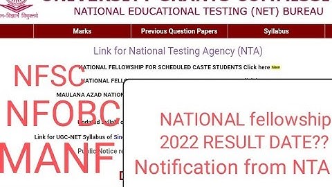 UGC NET RESULT 2022 National Fellowship NFSC, NFOBC, MANF RESULT DATE??