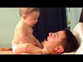 Funniest moments of baby and daddy  cute babys