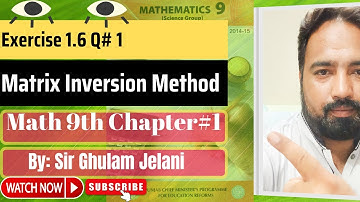 Exercise 1.6 Question 1- by Matrix Inversion Method | Mathematics Class 9 PTB