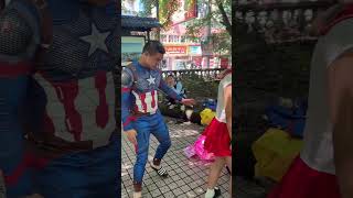 Act crazy on the street and see how they react! #funny #funnyvideo #ultraman