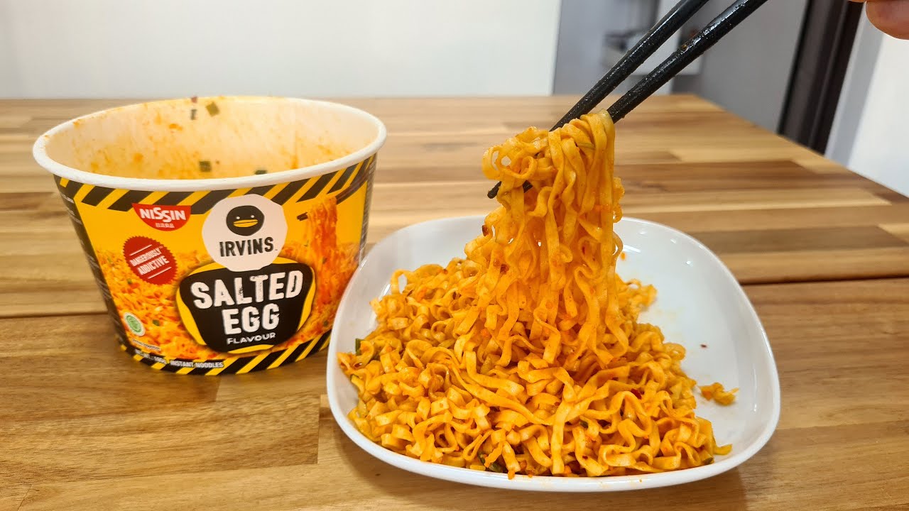 Nissin X Irvins Salted Egg Instant Noodles YouTube