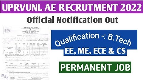 UPRVUNL AE RECRUTMENT 2022 || UPRVUNL VACANCY #uprvunl #aevacancy #uppcl #governmentjobs#itivacancy