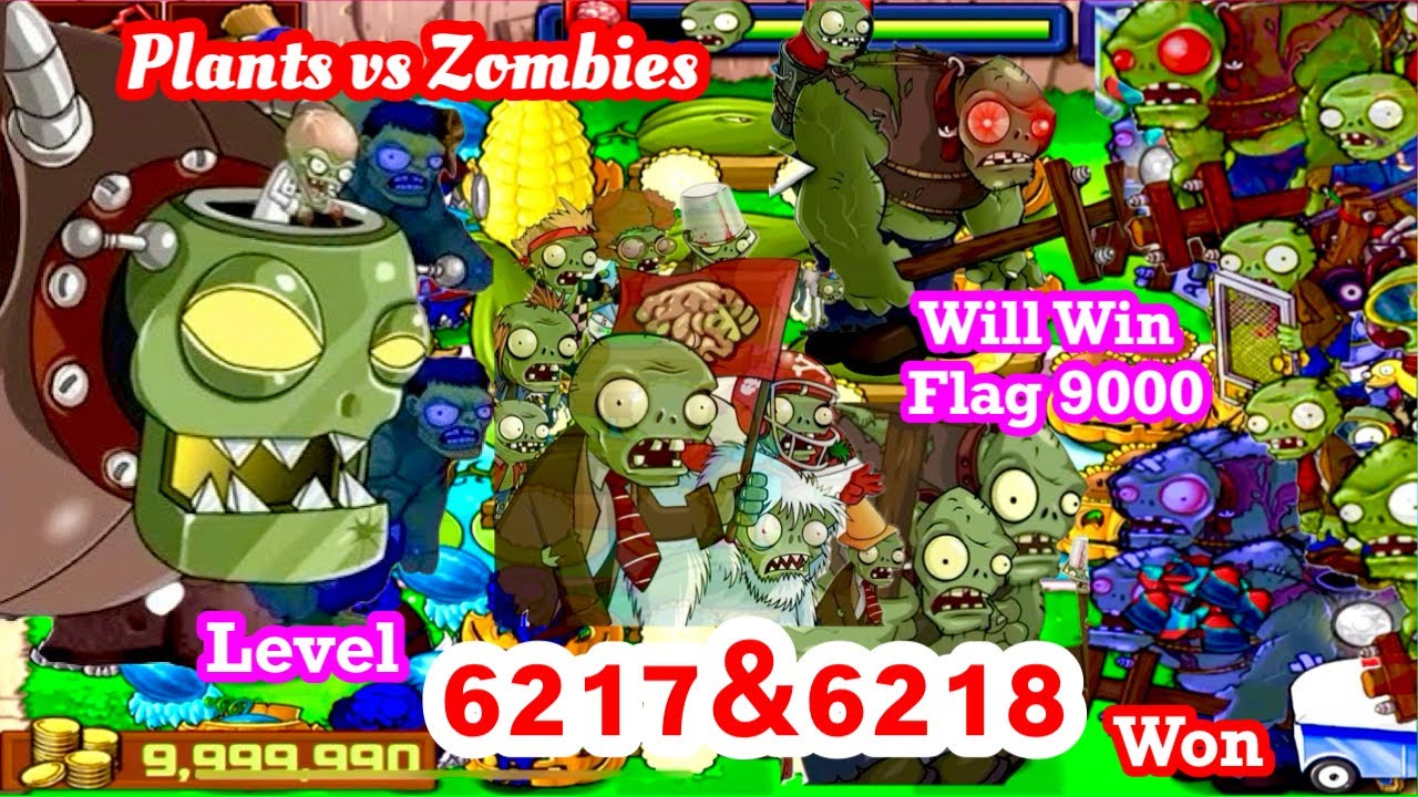 Plants vs Zombies Survival Flags 6217-6218 - YouTube