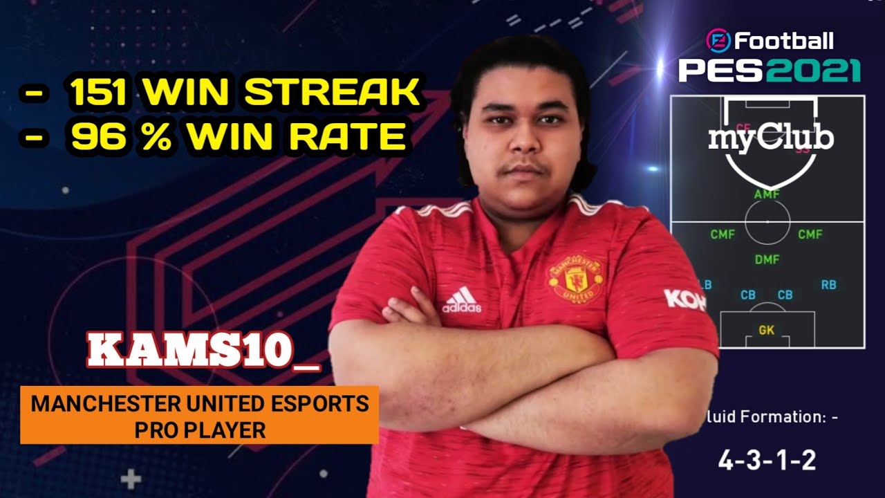 PES 2021 myClub | 4-3-1-2 Manager Tactics | KAMS10_ Manchester United Esports Pro Player
