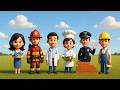 Çocuklar Meslekleri Öğreniyor | Eğitici ve Hareketli Çocuk Şarkısı | Learning Jobs for Kids