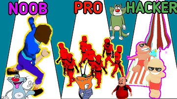 Crowd master, wave master android ios game||Noob vs pro vs hacker oggy||oggy game