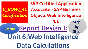 BusinessObjects Report Design I: Unit 6 : Tutorial: Data Calculations :Formulas and Variables