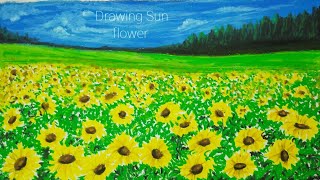 Sunflower field oil on canvas Romania  Painting art projects Art  painting Flower art painting