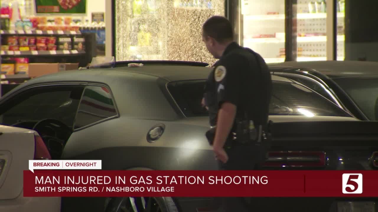 Man injured in shooting at gas station near Nashboro Village - YouTube