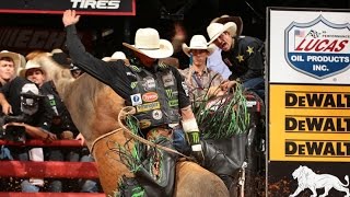 TOP RIDE: J.B. Mauney puts together a monster 91.25-point effort aboard Buck Autism to win Round 1 (