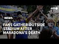 Emotional scenes outside La Bombonera after Maradona's death | AFP