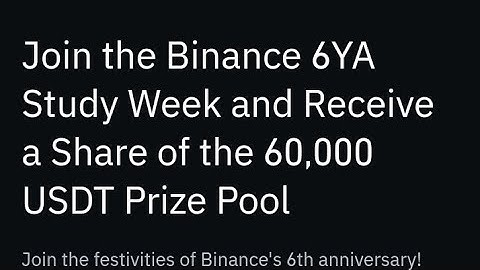 Binance 6YA study week quiz answers