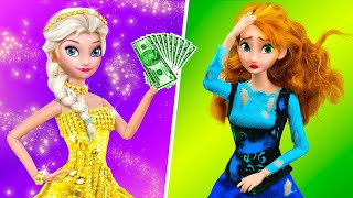 Богатая Эльза vs бедная Анна / 13 идей для кукол Барби
