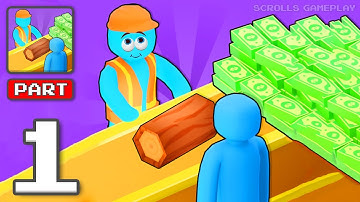 Lumber Factory - Gameplay Walkthrough Part 1 - Building My Lumber Empire (iOS, Android)