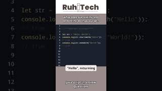 JavaScript startsWith and endswith #javascriptinterviewquestions #javascripttutorial #javascript  #