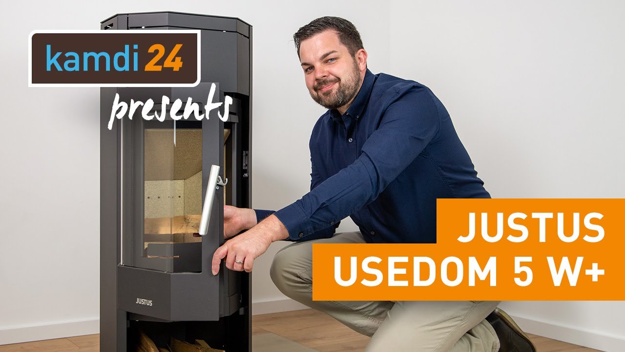 Justus Kaminofen Usedom 5D Holzofen Sandstein 5,5 kW Dauerbrandofen mit