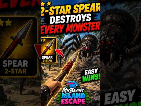 GET THE 2-STAR SPEAR &amp; DESTROY EVERY MONSTER! 🔥 | MrBeast Island Escape #roblox #gaming