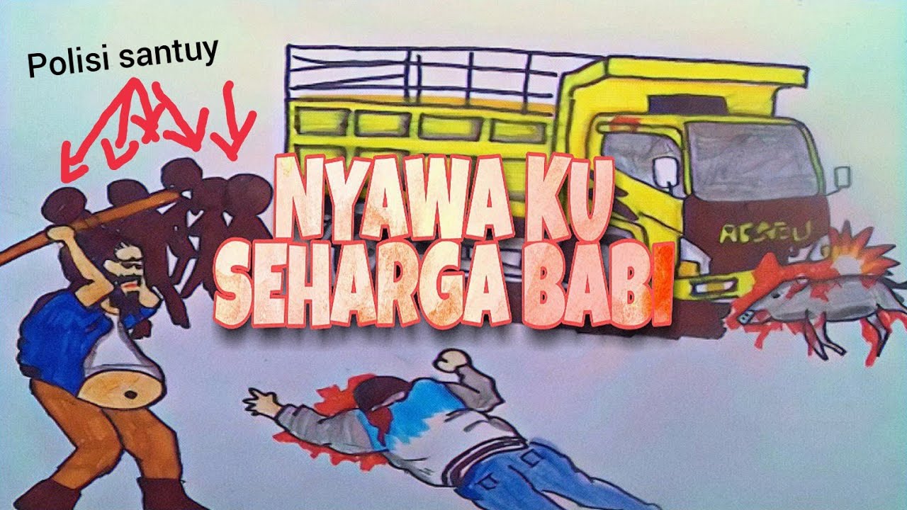 sopir mobil truk  oleng  meninggal dunia akibat tabrak  babi 