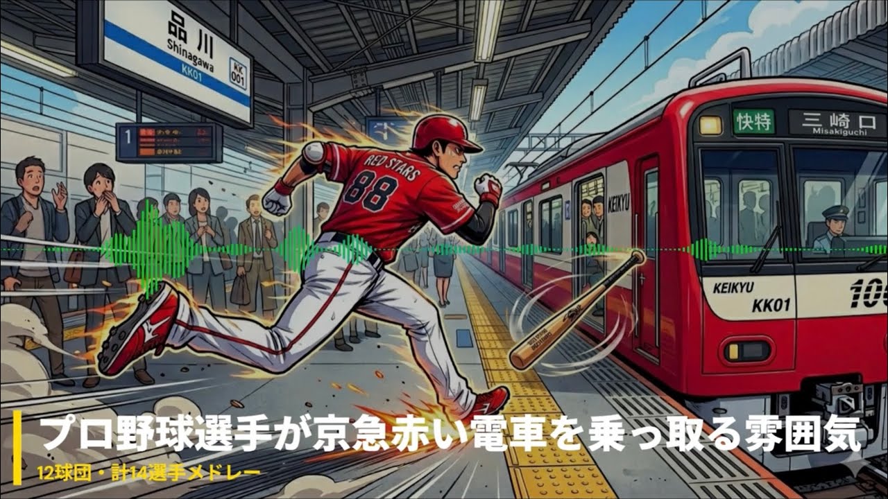 プロ野球選手しか乗らない赤い電車【駅メロ風応援歌メドレー】