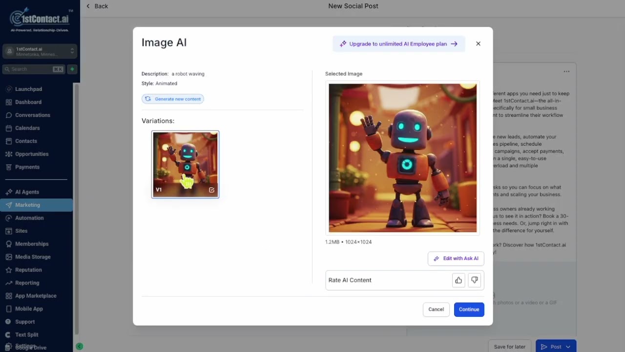 Demo: Content AI Creates Social Media Posts