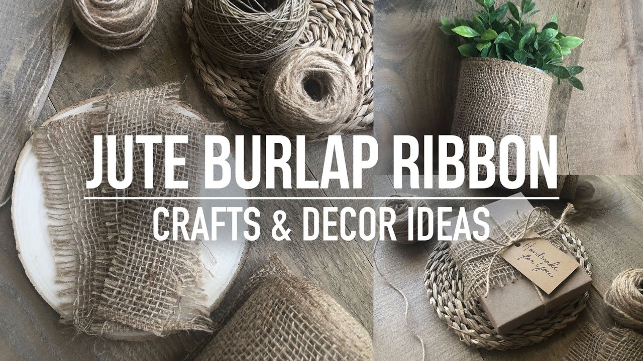 Easy DIY Jute Burlap Ribbon Crafts Decor Ideas YouTube easy-diy-jute-burlap-ribbon-crafts-decor-ideas-youtube