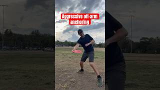 Aggressive off arm anchoring #discgolf