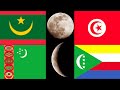 National flags with crescent moon  national flags featuring moon