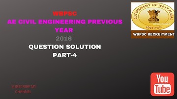 WBPSC AE CIVIL ENGINEERING PREVIOUS YEAR QUESTION SOLUTION PART 4. #WBPSCAE. #WBPSCJOB