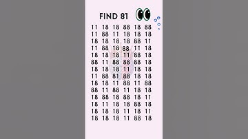 challenge your self to spot 81! in 3 sec? Super Sharp Eyes Can! 🔍👀#brainteasers#iq#shorts