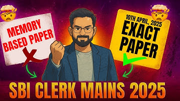 SBI Clerk Mains 2025 Memory Based Paper Reasoning | SBI Clerk Mains Reasoning Analysis by Sanjay Sir