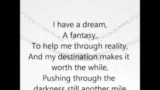 Video thumbnail of "Abba- I Have A Dream Lyrics"