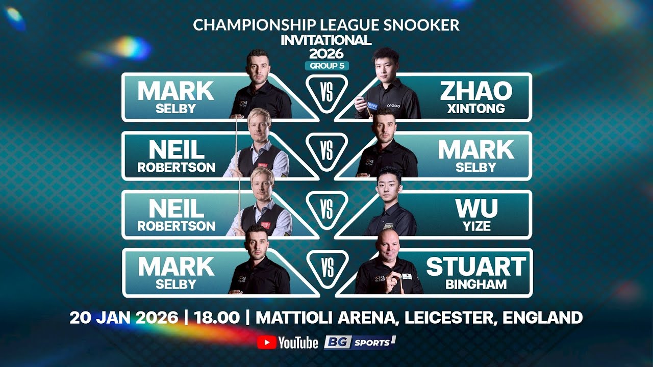 LIVE🔴 : 2026 Championship League Snooker Invitational – Group 5 Session 1 | 20.01.26