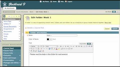 Blackboard 9: Edit Folders