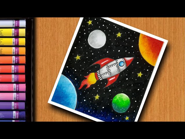 Kids Drawing Space Photos, Images and Pictures