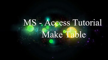ACCESS MAKE TABLE TAMIL VIDEO