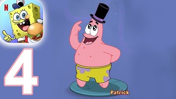 SpongeBob Get Cooking - The Krusty Krab Level 1 - 10 Gameplay Walkthrough Part 4 (iOS Android)