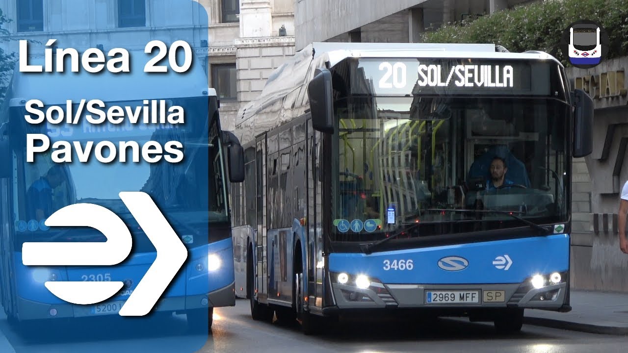 Viaje en la línea 20 de EMT Madrid | Sol/Sevilla - Pavones