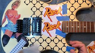 jerry cantrell blue dress sticker Girl Guitar Build Part II Color:Navy Stripe jerry cantrell blue dress guitar nav-142 Modern Square Neck A-line