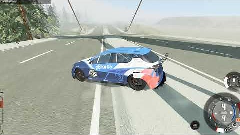 Beamng drive crash test jump over the broken bridge
