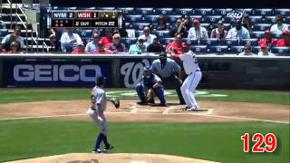 RA Dickey strike three for all 230 2012 strikeouts
