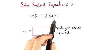 Solve Radical Equations 2 - Visualizing Algebra