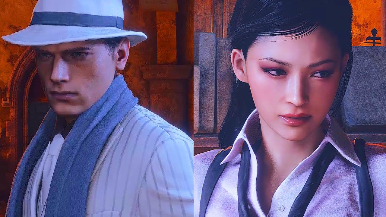 Leon White Pinstripe Suit & Noir Ada with long Hair Resident Evil 4 Remake mods YouTube