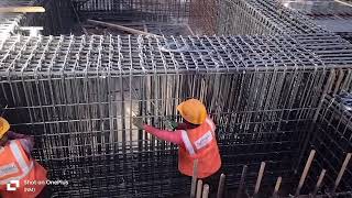 Transfer Slab greed Beem Reinforcement Work #construction #civil #steel #like #viral