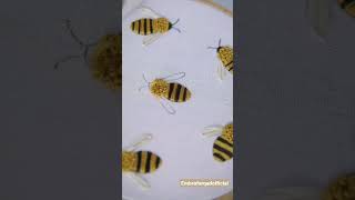 💫Beautiful Hand Embroidery Honeybee Designs #embroidery #viral #trending #stitch #shorts #short ..✍️